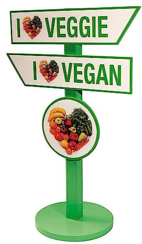 Wegweiser Holzschild Apothekenschild Dekoration Schild Veggie/Vegan 80cm