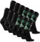 DANISH ENDURANCE 6 Paar Bambus Business Socken, Bunte Sommersocken, Superweich & Atmungsaktiv, Anti-Blasen, Unisex für Herren & Damen, Mehrfarbig (3x Schwarz, 3x Argyle Grün), 39-42
