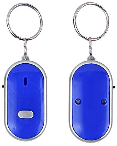 Key Finder, Voice Control Anti Lost Device Whistle Finder, Anti-Lost Device, clap to find Keychain Locator Tracer (Blue) with Whistle, Pet Locator, Key, Suitcase
