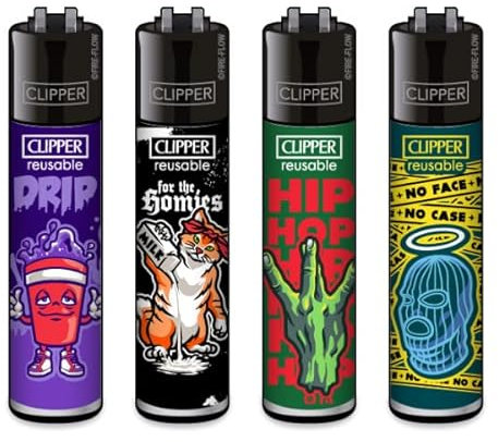 Clipper® Feuerzeug - Neue Motive 2023 + Crystal Balls (Hip Hop Slogan #1)