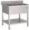 GastroHero Spültisch 120x60 cm I Edelstahl Spültisch 2 Ausgussbecken I Gastro Spüle Edelstahl mit Grundboden I Spültisch Edelstahl Küche