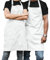 MFAZ Morefaz Ltd Set mit 2 oder 1 verstellbaren Unisex-Küchenschürze aus weißer Baumwolle, Weiß 2 Stück, Einheitsgröße (2, White, Unisex)