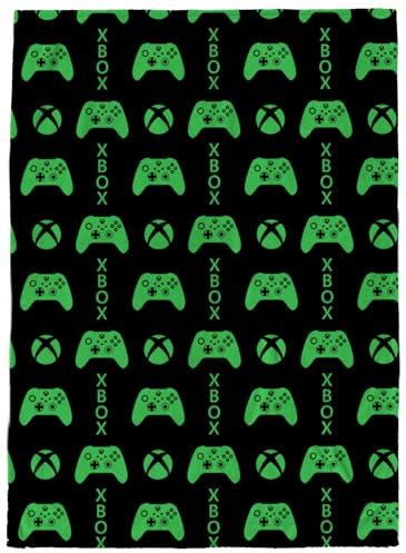 Xbox Controller-Überwurfdecke, Maße: 117,8 x 152,4 cm, superweiche Fleece-Gamer-Bettwäsche für Kinder