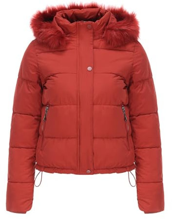 TYUIOP Saldi Donna Giacca Impermeabile Piumino Rosso Donna Giacca Antivento Donna Cappotto Donna Invernale Nero Corto Giacca con Cappuccio spolverino Donna Primaverile Giubbotto Donna