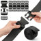 Schnallen Gurtband Set 20mm, 6 Yards Schwarz Nylon Gurtband, 6 Stück Schnellverschluss-Schnallen, 12 Stück Tri-Glide Slides, Robuste Zweifach Verstellbare Rucksackschnalle für Rucksack DIY (20 mm)