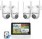 ANRAN 3K Kit Videosorveglianza Wi-Fi 6 con 10,5 Monitor, 8CH NVR + HDD 2TB, 4X5MP PTZ Telecamere WiFi Esterno, Rilevamento AI, Tracciamento Movimento, Notturna a Colori, Registrazione 24/7, IP67