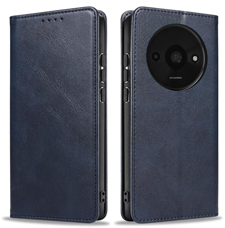 LBH Handyhülle Smartphone-Hülle für Xiaomi Redmi A3 Klapphülle Magnetverschluss Kartenfächer Geldfach Standfunktion Case Etui Rundumschutz Schutzhülle Blau
