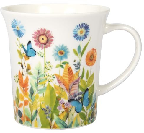 Lesser & Pavey Portfolio Schmetterling Blumen Tasse Käfer Kunst Tee- und Kaffeetassen für heiße Getränke | feines Porzellan bedruckte Tassen für Küche und Zuhause | wiederverwendbare Keramikbecher für