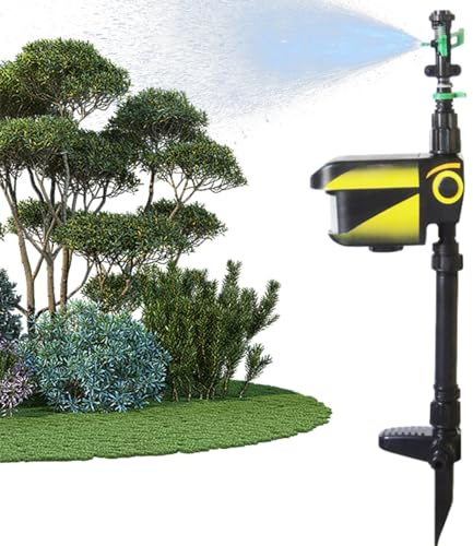 Animal Repeller for Garden - Ultrasonic Cat Sprayer & Dog , Solar Powered Animal Repeller | Sprinkler's Motion Sensor Water for Construction Site
