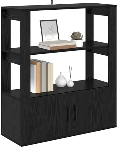 vidaXL Sideboard Black oak 30 x 80 x 90 cm Engineered wood, Living Room Storage, Rectangular Sideboard, Modern Cabinet, Indoor Organizer, Household Solution for Furniture