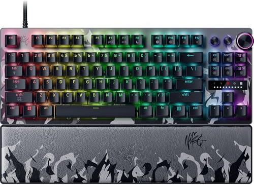 Razer Huntsman V3 Pro TKL 8KHz Esports Teclado para juegos: Interruptores ópticos analógicos Gen 2-8000 Hz Polling Snap Tap - Disparador rápido - Actuación ajustable - Controles multimedia - Edición