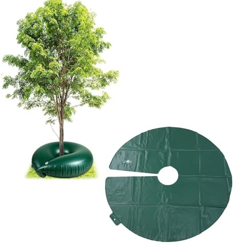 Tree Watering Bag, 10 Gallon Tree Watering Ring Slow Release Drip Irrigation Water Pouch Reusable Root Planting Water Bag for Planting Gardening Shrubs (Green)