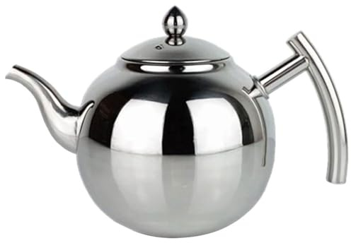 Teekanne, Wasserkocher, Edelstahl mit abnehmbarem Filter, Set Teesieb und Deckel for Haushalt, Hotel, Café, Restaurant(1L)