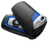 BMW Custodia PORTACHIAVI in Pelle Originale Leistungsumfang M Sport Blu I Codici Originali (82292219915)