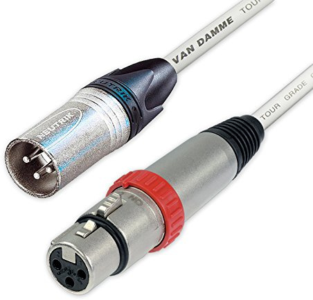 Switched Neutrik XLR to XLR Cables. Van Damme Balanced Cable. NC3FXS Mic Leads (40m, White)