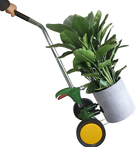 VIMOA Potted Plant Dolly with Flat Free Wheels Adjustable Handle Garden Pot Mover for Potted Flower Trees Planters Rocks Christmas Tree Plant Caddy