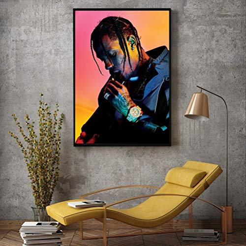 Segeltuchwandkunstdruck Moderne Aquarell-Kunst-Ölgemälde Travis Scott Poster Und Drucke Wandbilder for Room Home Decor Gemälde Ohne Rahmen (Size (Inch) : 60x80cm)