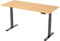 E.For.U® höhenverstellbarer Schreibtisch 140x80 cm, 2 Motoren, elektrisch höhenverstellbares Tischgestell mit 2-Fach-Teleskop, Memory-Steuerung (Schwarz), DT20L mit Tischplatte (Buche)