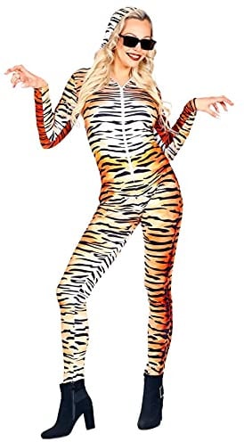 W WIDMANN MILANO Party Fashion - Kostüm Tiger, Overall, Bodysuit, Einteiler, Tierkostüm, Karneval