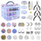 STARTOGOO Schmuck Selber Machen Set Erwachsene, Werkzeug zur Schmuckherstellung mit Perlen, Charms, zange, Draht und Zubehör, Bastelset für Ketten, Ohrringe, Armband, Geschenke für Mädchen