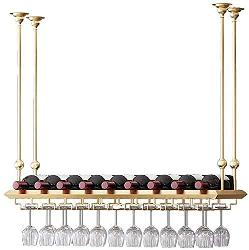 SBTXHJWCGLD Comptoirs de Bar de Style européen, Porte-gobelets personnalisés, Porte-gobelets, Porte-gobelets en Acier Inoxydable, Porte-Verres à vin Suspendus, Porte-Bouteilles à l'envers (Cou