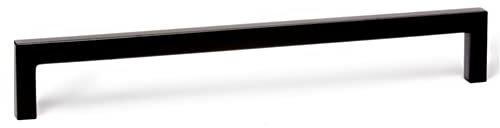 Gedotec Stangengriff lang | DER U | Möbelgriff Schwarz matt Länge: 200 mm - Bohrabstand: 192 mm | 1 Stück | Relinggriff für Küche mit Zubehör | Griff Möbel | Schrankgriffe Badezimmer-Schrank
