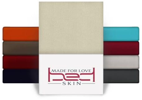 Bedskin Jersey Spannbettlaken 140x200 & 160x200 cm – 100% Baumwolle Spannbetttuch, weich & atmungsaktiv (Natur)