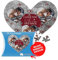 PR Print Royal Foto-Puzzle selbst gestalten - I Love You - mit 3 Fotos Bedrucken - Herz-Puzzle Personalisieren - Geschenk zu Valentinstag, Jahrestag - 63 Teile inkl. Kartonverpackung