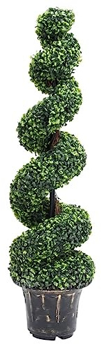 vidaXL Künstlicher Buchsbaum mit Topf Spiralform Kunstpflanze Kunstbaum Zimmerpflanze Dekopflanze Grünpflanze Künstliche Pflanze Deko Grün 117cm