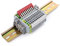 Morsettiere Guida DIN One In Two Out, SRJQXH Barra DIN Rail Terminal Block per Cablaggio Rapido Innestabile, con Terminale ST2.5TWIN, Morsettiera, Staffa, Striscia di Marcatura Zb5, Binario 20 CM