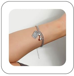 Yienate Kreatives Fitnessstudio Hantelarmband Silberne Handkette You Vs You Selbstdisziplin Fitness Handring Handgelenkkette Zierliches Spirituelles Armband Schmuck Geschenke Für Frauen Mädchen