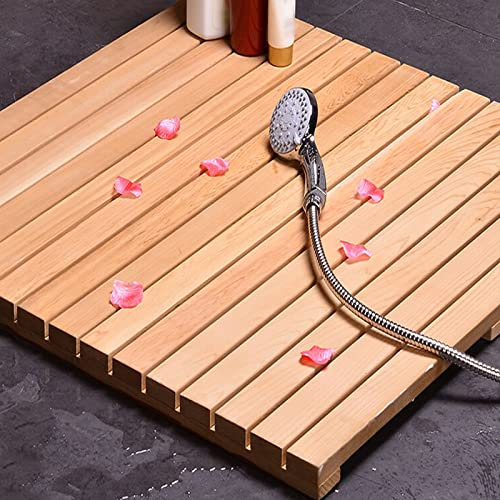 Zhaomi Mode-Bambus-Badematte,Elegante Retro-Duschmatte,Spa Matte Holzmatte,Badematte aus Holz,Umweltfreundlicher Holzmatte,für Dusche und Wanne,Park,Balkon,Garten (90x40cm/35x15.7in)