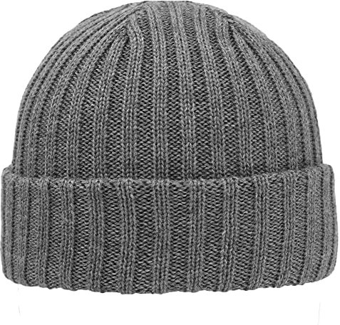 Mütze aus reiner Wolle Milano | Essential und Langlebigkeit | Unisex | Made in Italy, Mittelgrau., Large