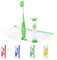 CEZARO - Set de brosse à dent vert pour enfant : Une brosse amusante avec ventouse + Un sablier de 2 min + Une trousse de rangement (Fident vert)