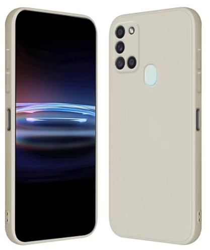 RankOne Coque pour Samsung Galaxy A21s (6.5 inches) Étui en Silicone TPU Souple - Blanc Antique