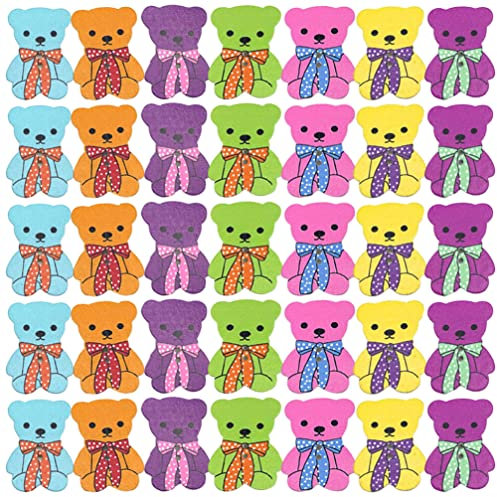 Milisten 50 Stücke Knöpfe Tiere Holz Holzknöpfe Bär Kinderknöpfe Bastelknöpfe DIY Kinder Basteln Nähen Holzscheiben Tischdeko Streudeko Konfetti Scrapbooking Handwerk