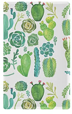Flowers Leaves Cactus Light Switch Cover Decorative Receptacle Outlet Wall Plate Protector Plastic Wall Outlet Cover for Home Decor Room Office (Unused Outlet Cover)