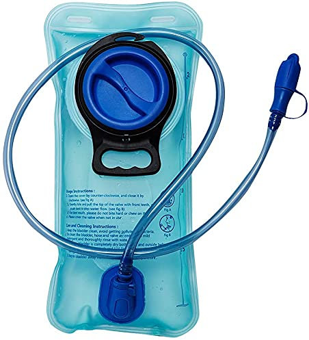DTnewsun Trinkblase 1,5 l, 2 l, 3 l, auslaufsicherer Wasserspeicher mit isoliertem Schlauch, für Trinkrucksack zum Radfahren, Wandern, Laufen, Klettern, Radfahren, blau, 85