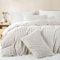 Nayoroom Bettwäsche Plüsch 155x220 Beige Winter Warme Flauschig Fleece Bettbezug Super Weich Cashmere Touch Flanell Kuschelbettwäsche Set mit Kissenbezug 80x80 cm Reißverschluss