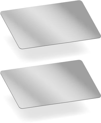 MAGATI Lot de 2 miroirs à main double face ultra plats et compacts en plastique pour portefeuille et sac, petit miroir cosmétique, miroir de maquillage 8 x 4,5 cm
