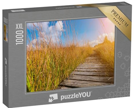 Puzzle 1000 Teile XXL „Promenade zum Hochmoor im Herbst, Belgien, Hohes Venn“