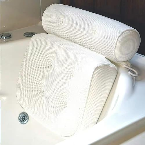 ECOLAM® Kopfkissen Sole Badewannenkissen Nackenstütze für Badewanne Kissen Kopfstütze weiß