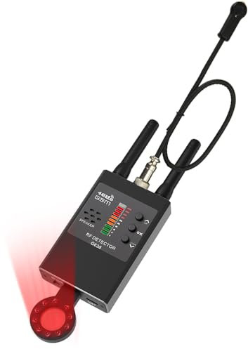 PRUBOVI détecteur de Micro Espion détecteur de caméra Espion cachée,GSM,utilisé pour détecter Les caméras Espion dans Les Maisons Les Bureaux,Les Voyages,Les hôtels (Noir)