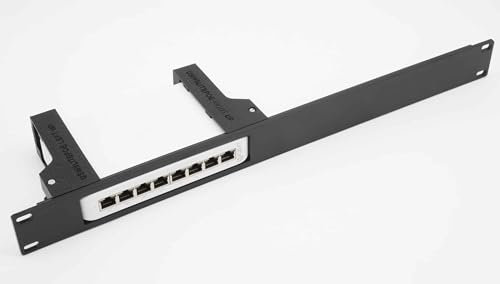 Rack Mount UniFi USW-LITE-8-POE Injection Molded Front and 3D Printed Rear arms 19inch 1U