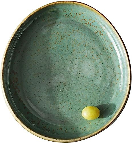ZHWPN platos, platos profundos, Tazón de ramen, Tazón de pasta de cerámica, Plato de sopa grande, 20x20x4cm-8 in-Verde