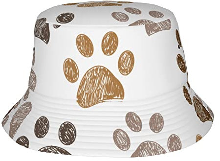 874 Anglerhut Brauner Pfotenabdruck Fischerhut Unisex Fischerhüte Sonnenschutz Bucket Hat Für Wandern Camping Reisen