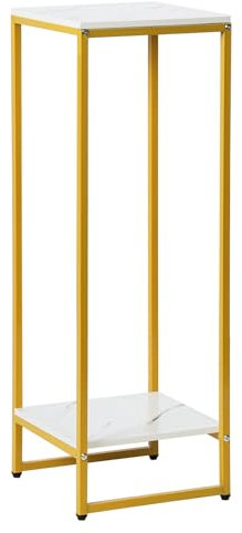 tinysiry 2 Tiers Plant Stand,Tall Plant Pot Stand,Modern Style Flower Stands Square Base Flower Holder Floor Shelf for Home Outdoor Garden Balcony 90 cm