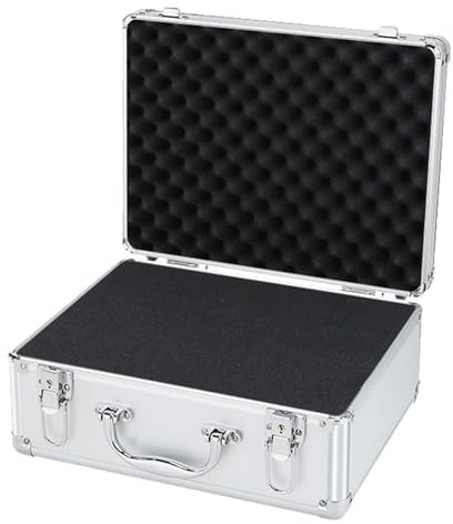 Aluminium-Aufbewahrungskoffer, Aluminium-Aktentasche, Aluminium-Tragetasche, widerstandsfähiger Aluminiumkoffer, Werkzeugfach, Schaumstoffpolsterung mit Vorhängeschloss, Aluminiumlegierung, tragbare,