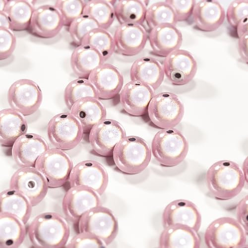 120 Stück 3D Illusion Miracle Perlen 10mm Wunderperlen, Stickerei, Acrylperlen für Schmuckherstellung, hübsch unter Licht DIY Herstellung Von Armbändern Und Halsketten (Wasserpulver)