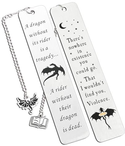 Lesezeichen aus Edelstahl mit Fliegender Drache, Metall-Lesezeichen mit Quaste, Lesezeichen zum Lesen, für Damen und Herren, Paare, Buchzubehör, Lesezubehör für Buchliebhaber (Stil 2)